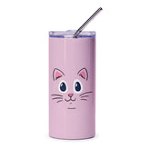 Adorable Pink Cat Face Design Tumbler Product